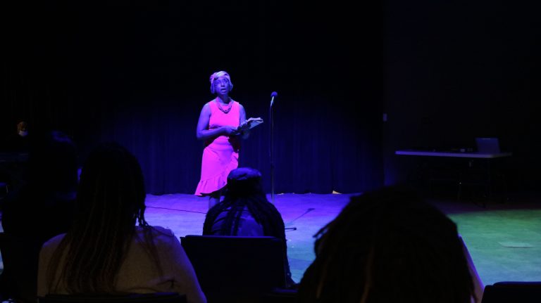 Person performing at Black Box Theatre