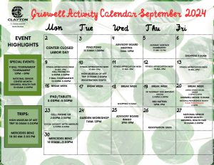 Griswell September Activity calendar