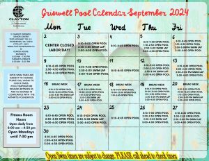 Griswell September Pool calendar