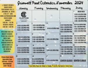 Griswell Aquatic Calendar Nov 2024