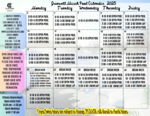 Feb. 2025 Griswell pool Calendar