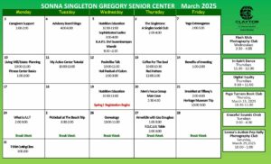 Sonna Singleton Nov. 2024 Activity Center Calendar